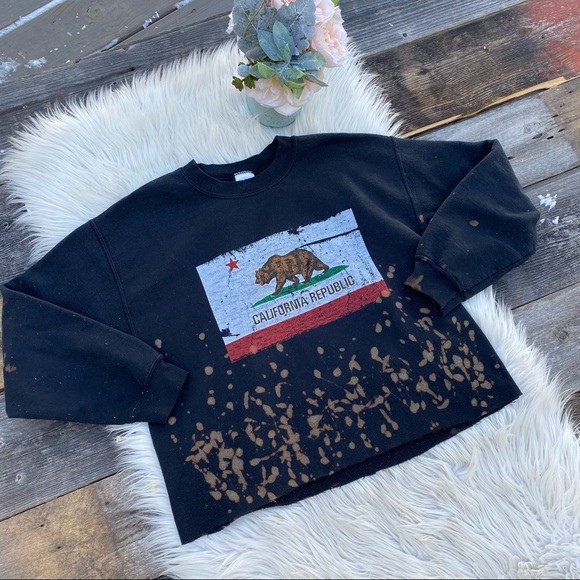 California Republic Tops - Modified California Republic CropBleach Sweatshirt